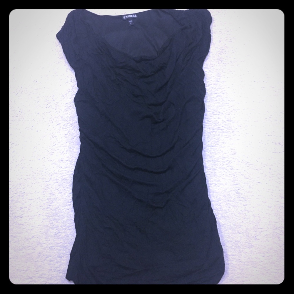 Express black ruched top